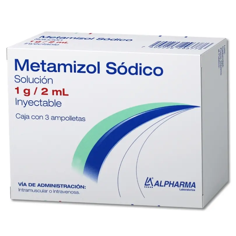 [80093] Metamizol Sódico Alpharma solución inyectable 1g/2ml C/3