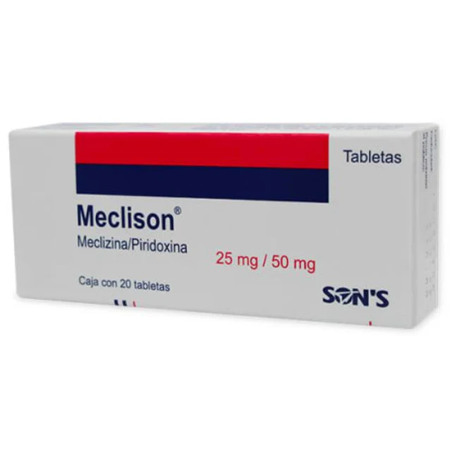 [250M87] Meclison tabletas 25-50mg/1ml (Meclizina/Piridoxina) C/5