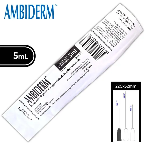 [0341C2014-5N] Jeringa 5ml c/aguja 22Gx32mm (normal, negro) C/1