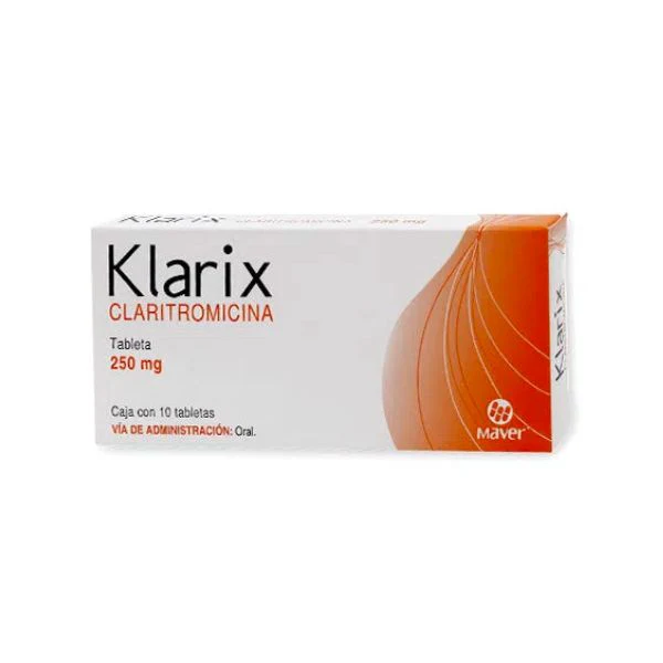 [205M2001] Klarix tabletas 250mg (Claritromicina) C/10