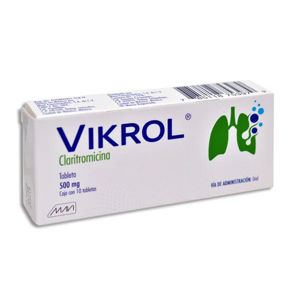 [020M2001] Vikrol tabletas 500mg (Claritromicina) C/10