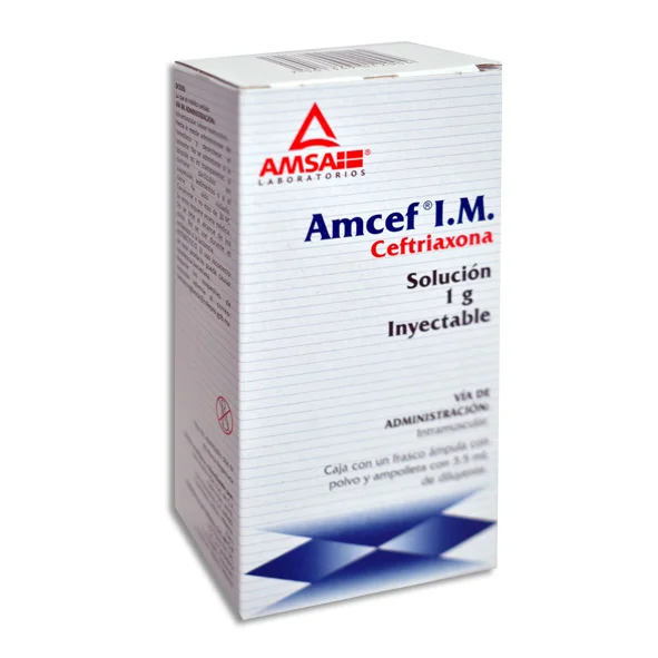 [456M2001] Amcef I.M. solución inyectable 1g/3.5ml (Ceftriaxona) C/1
