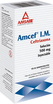 [456M2001-3] Amcef I.M. solución inyectable 500mg/2ml (Ceftriaxona) C/1