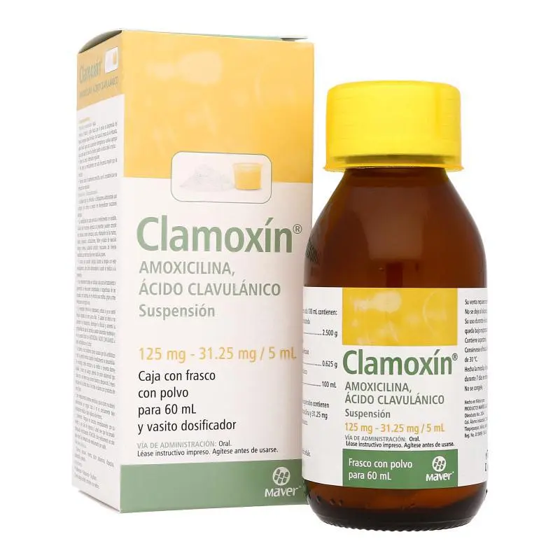 [015M99] Clamoxín suspensión 125-31.25mg/5ml (Amoxicilina/Ácido Clavulánico) 60ml