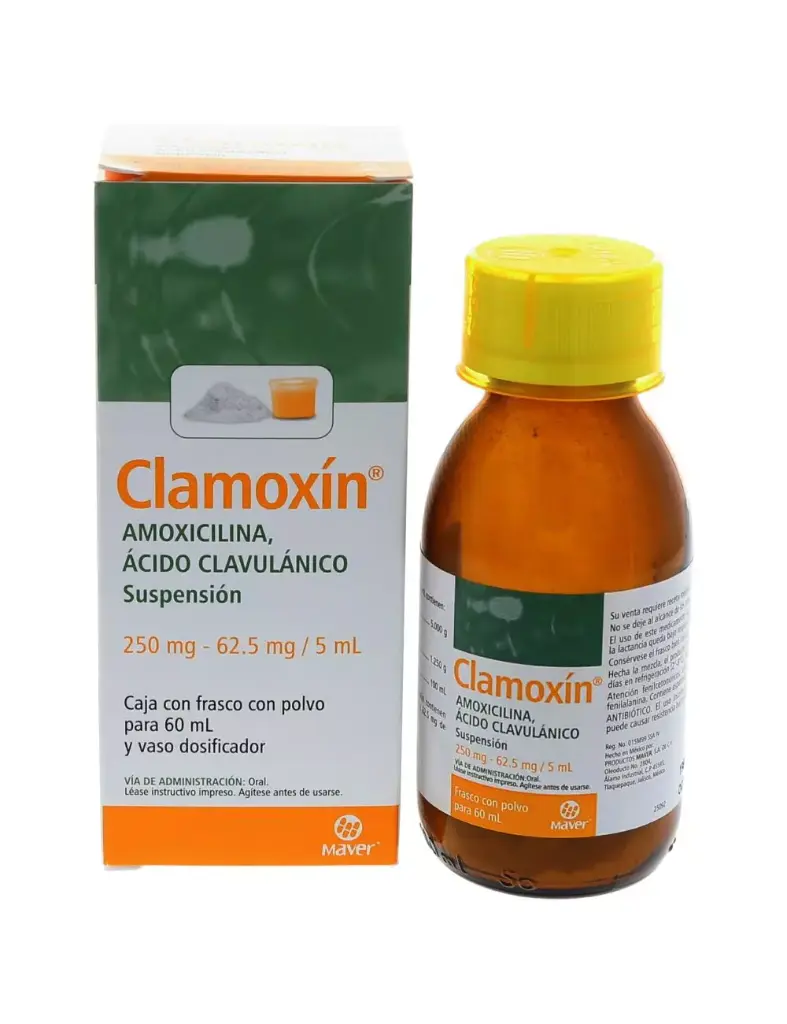[015M99-2] Clamoxin suspensión 250-62.50mg/5ml (Amoxicilina/Ácido Clavulánico) 60ml (copia)
