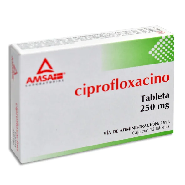 Ciprofloxacino AMSA tabletas 250mg C/12