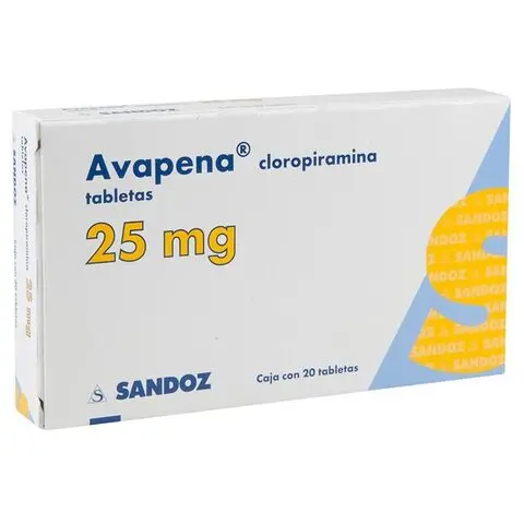 Avapena tabletas 25mg (Cloropiramina) C/20