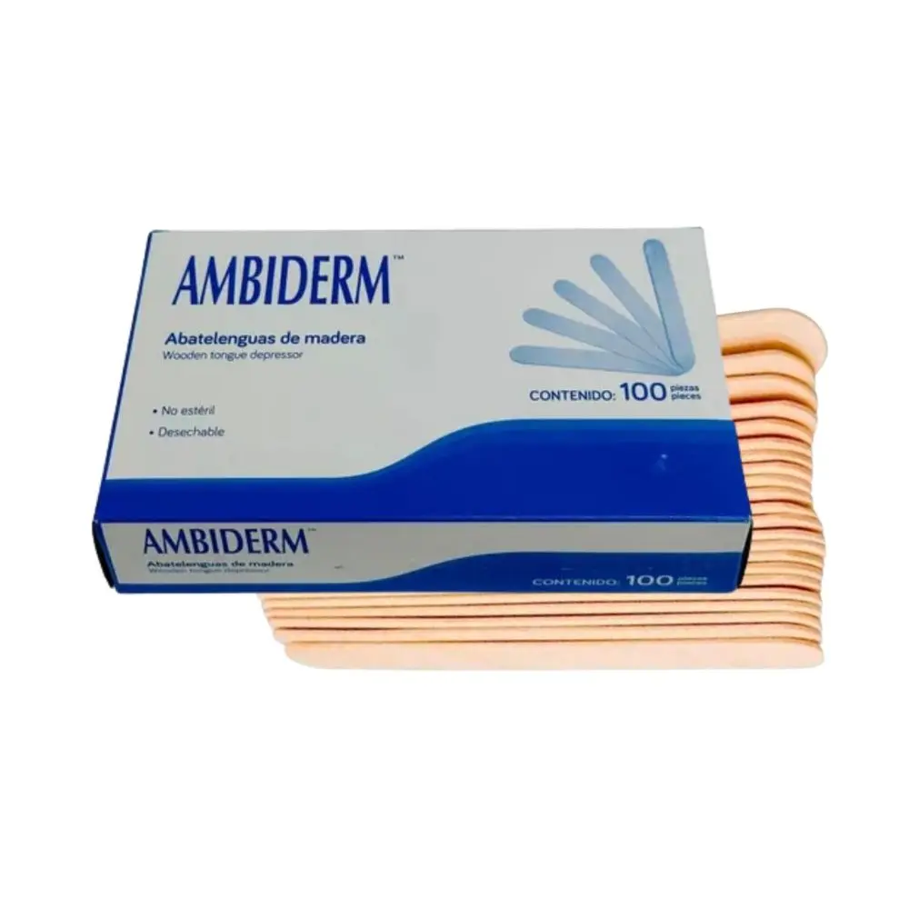 Abatelenguas de madera Ambiderm C/100