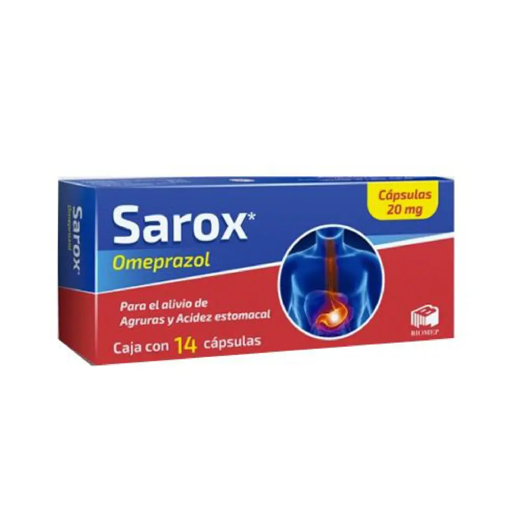 Sarox cápsulas 20mg (Omeprazol) C/14