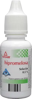 Hipromelosa AMSA solución ótica gotero 10-25-20mg/1ml 10ml (HIPROMELOSA (Amsa) Sol. Oftálmica 0.5% Fco. Gotero 10 ML.