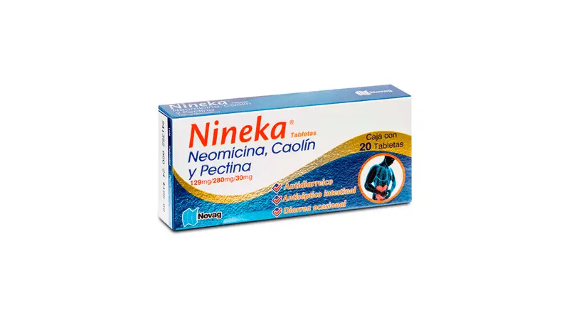 [051M2014] Nineka tabletas 129/280/30mg (Neomicina/Caolín/Pectina) C/20