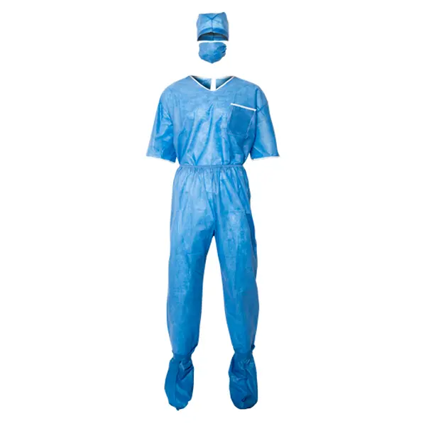 Set quirúrgico no estéril 25G (filipina, pantalón, cofia, parte de botas y cubrebocas) C/1