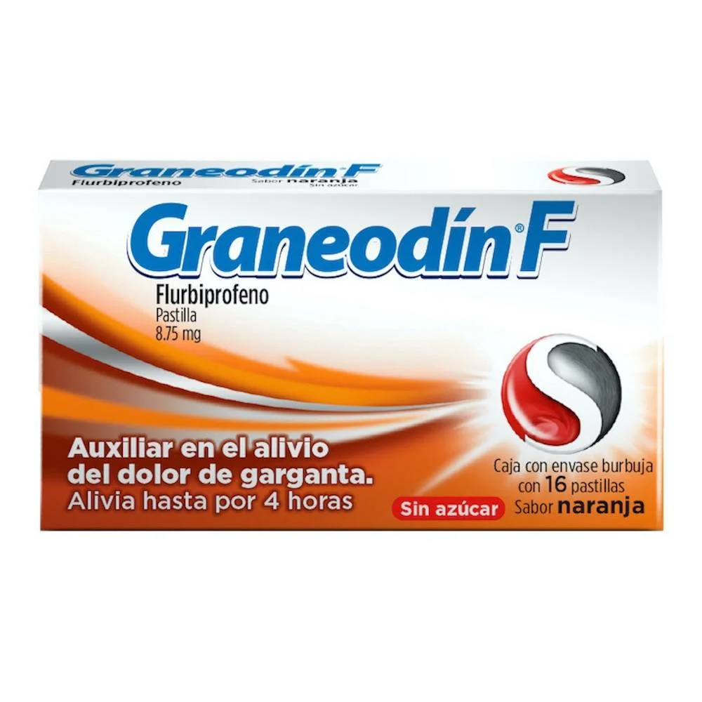 Graneodín F pastillas 8.75mg sabor naranja (Flurbiprofeno) C/16