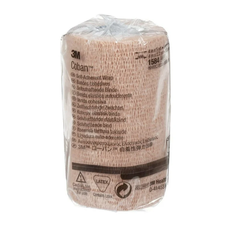 [1584] Coban venda cohesiva color piel de 4" (10cm x 4.5m) C/18