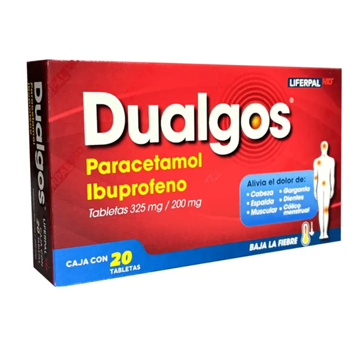 [201M2004] Dualgos tabletas 325/200mg (Ibuprofeno/Paracetamol) C/20