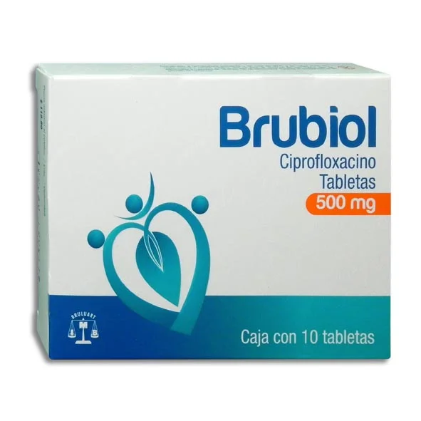 [116M94] Brubiol tabletas 500mg (Ciprofloxacino) C/10