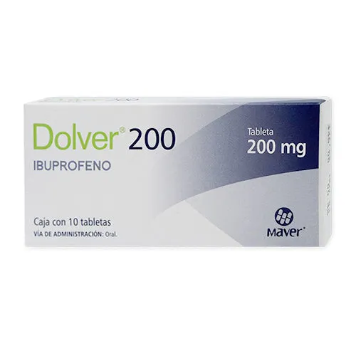 Dolver tabletas 200mg (Ibuprofeno) C/10
