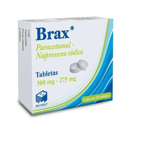 [552M2001] Brax tabletas 300/275mg (Paracetamol/Naproxeno) C/10