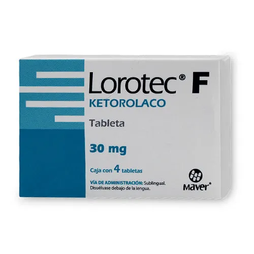 Lorotec-F tabletas sublingual 30mg (Ketorolaco) C/4