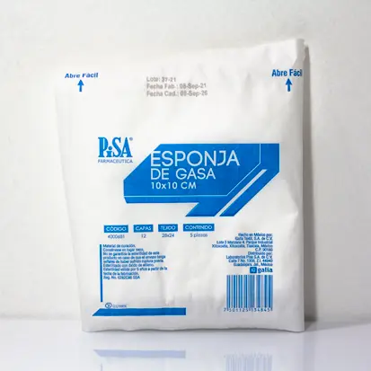 Esponja de gasa no estéril (12 capas) 10x10cm C/5