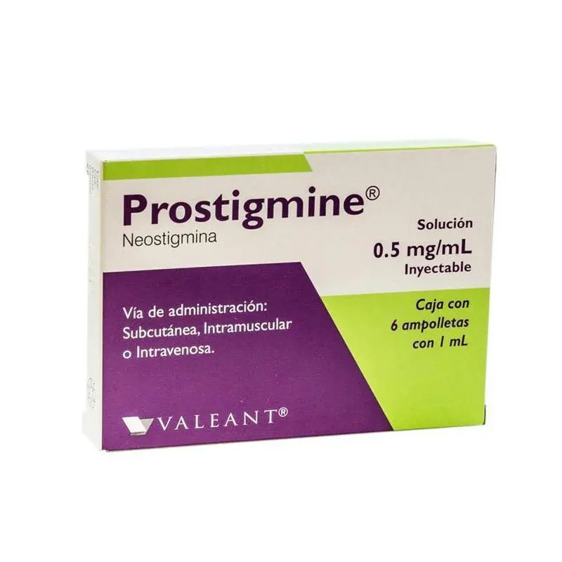 [23046] Prostigmine solución inyectable 0.5mg/1ml (Neostigmina) C/6