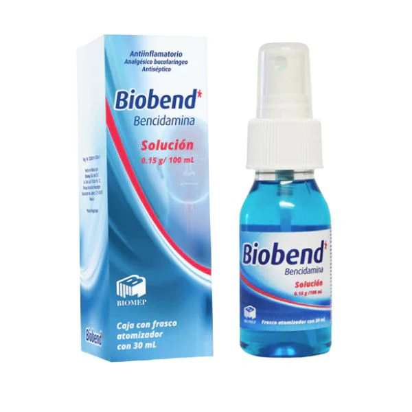 Biobend solución bucofaríngea 0.15g/100ml (Bencidamina) 30ml