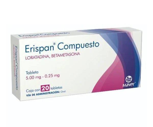 [514M2016] Erispan compuesto tabletas 5mg/0.25mg (Loratadina/Betametasona) C/10