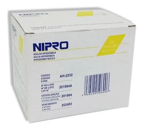 [AH-2032-S] Aguja hipodérmica 20Gx32mm (normal, amarillo) C/100