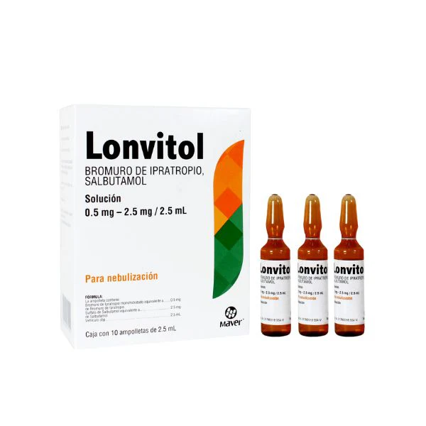 Lonvitol suspensión p/nebulización 0.5-2.5mg/2.5ml (Bromuro de Ipratropio/Salbutamol) C/10