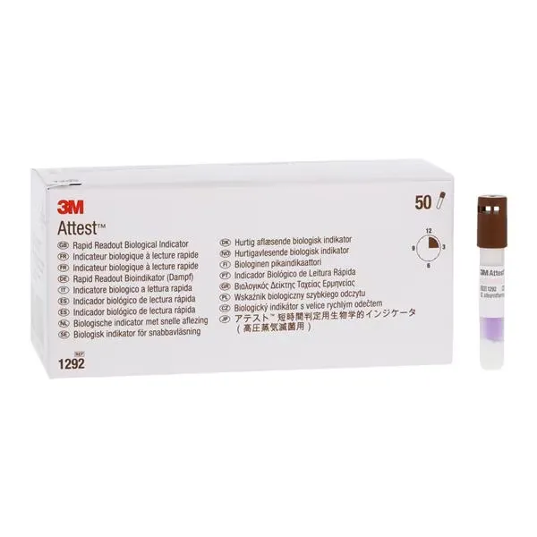 [1292] Attest indicador biológico de lectura rápida p/vapor C/50