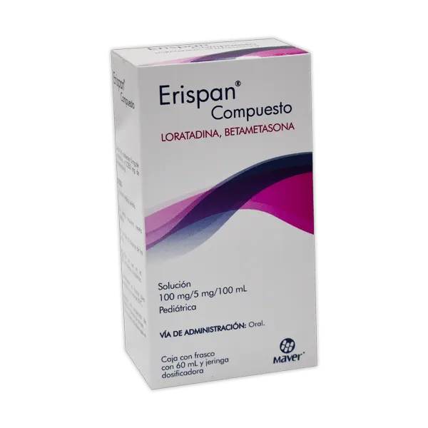 Erispan compuesto solución pediátrica 100-5mg/100ml (Loratadina/Betametasona) 60ml