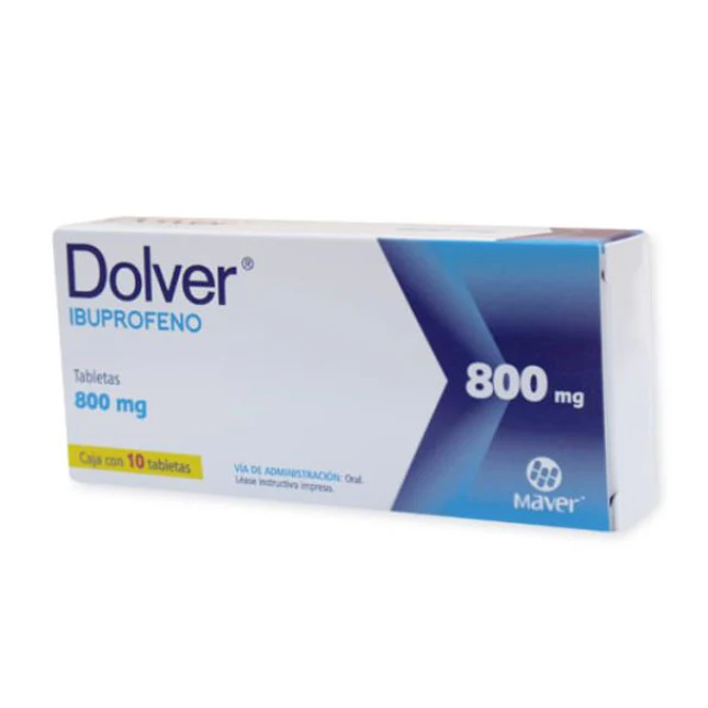 Dolver tabletas 800mg (Ibuprofeno) C/10