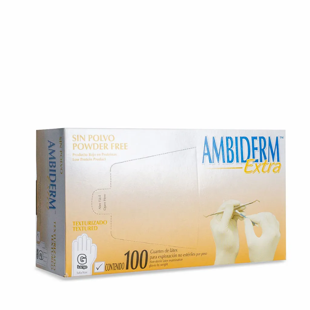 Extra guantes de látex sin polvo no estéril C/100 (Chico)