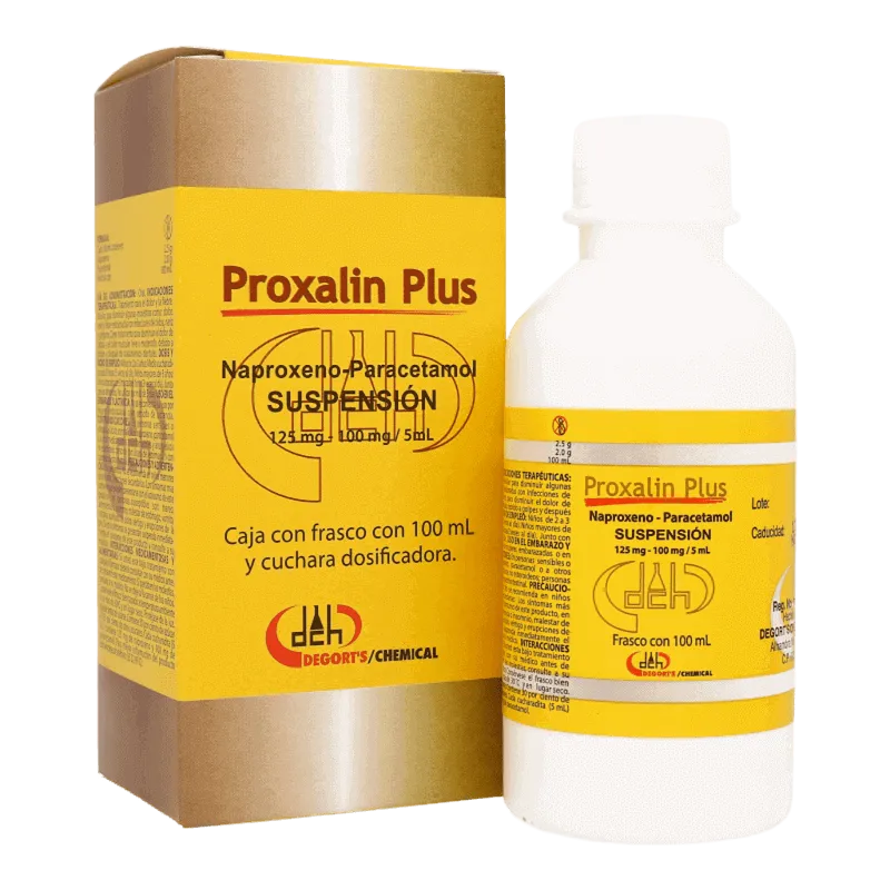 Proxalin Plus suspensión 125-100mg/5ml (Naproxeno sódico/Paracetamol) 100ml