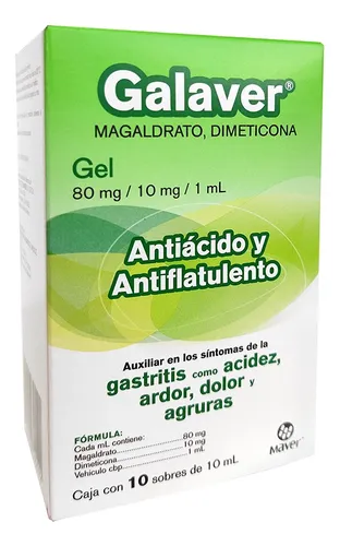 [194M2014] Galaver gel en sobre 80-10mg/1ml (Magaldrato/Dimeticona) C/10