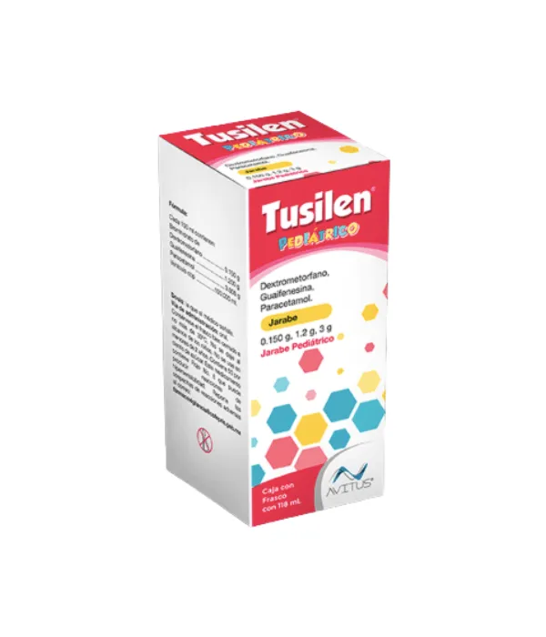 Tusilen pediátrico jarabe 0.300-2.4-0.050g/100ml (Dextrometorfano/Guaifenesina/Fenilefrina) 118ml (copia)