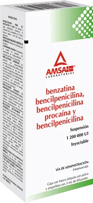 [177M94] Benzatina Bencilpenicilina Procaínica y Cristalina AMSA solución inyectable 1,200,000UI/3ml C/1