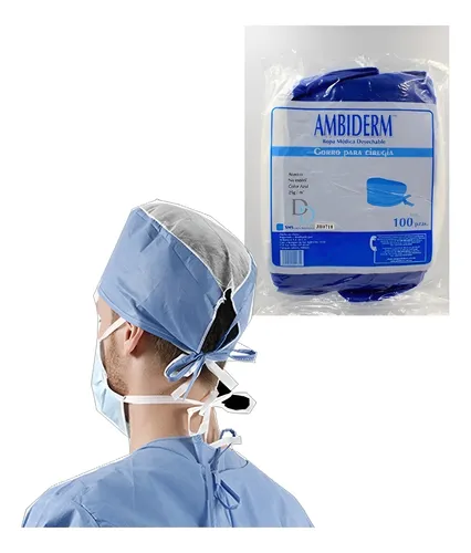 [0576C2014] Gorro para cirugía c/cintas de ajuste C/100