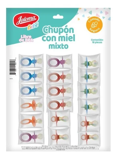 Chupón c/miel mixto (repelente de insectos) 60ml (CHUPÓN CON MIEL MIXTO (Jaloma) Cartera c/18 Pzs. Genérico: Chupón con miel