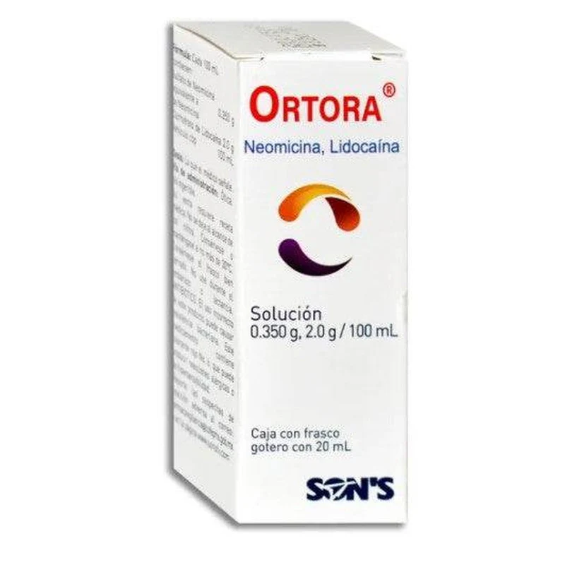 [077M2010] Ortora Ótico solución gotero 0.350-2.0g/100ml (Dexametasona/Neomicina/Lidocaína) 20ml ( G/100 ML. Genérico: Neomicina + Lidocaina