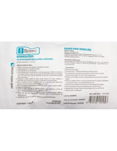 Equipo para venoclisis normogotero estéril s/aguja C/1