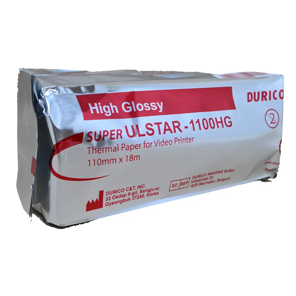 Super ULSTAR-110HG rollo de papel térmico para impresora de video 110mm x 18m (para Sony UP-X898MD)